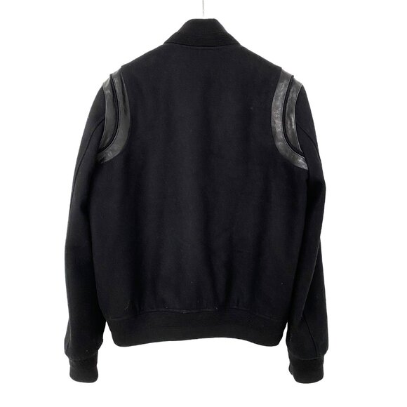 Saint Laurent Teddy Jacket Black Size 50 Wool & Leather Trim - Picture 2 of 10